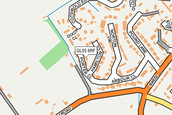 GL55 6RF map - OS OpenMap – Local (Ordnance Survey)