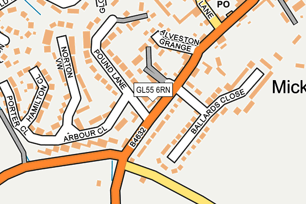 GL55 6RN map - OS OpenMap – Local (Ordnance Survey)
