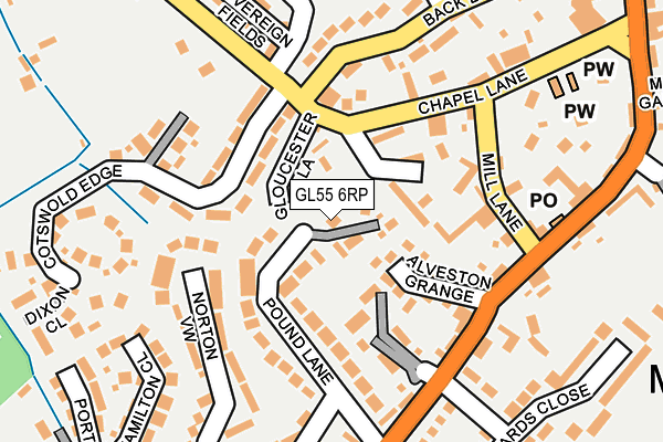 GL55 6RP map - OS OpenMap – Local (Ordnance Survey)