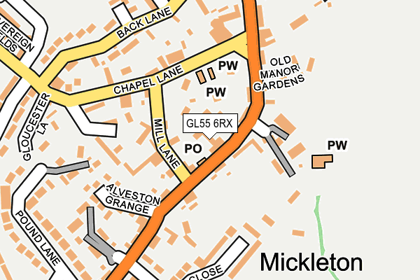 GL55 6RX map - OS OpenMap – Local (Ordnance Survey)
