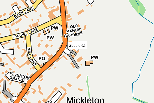 GL55 6RZ map - OS OpenMap – Local (Ordnance Survey)