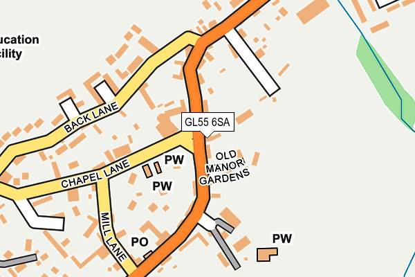 GL55 6SA map - OS OpenMap – Local (Ordnance Survey)