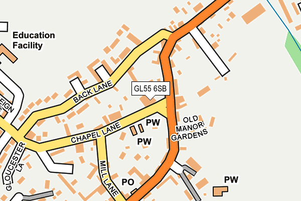 GL55 6SB map - OS OpenMap – Local (Ordnance Survey)