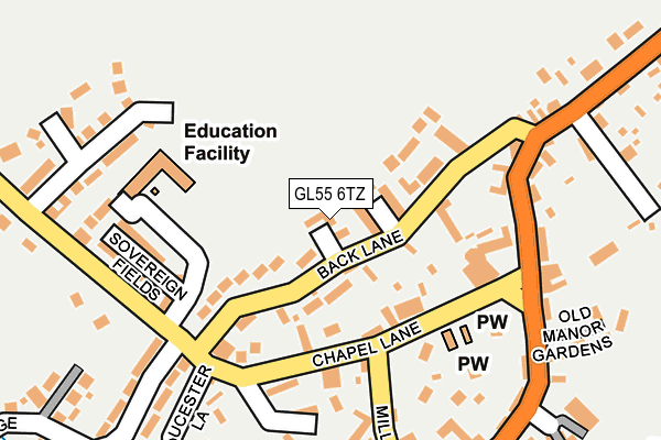 GL55 6TZ map - OS OpenMap – Local (Ordnance Survey)