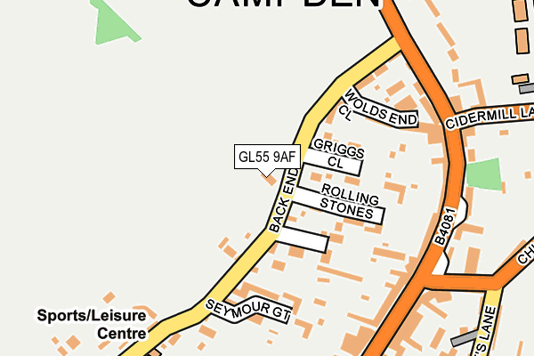 GL55 9AF map - OS OpenMap – Local (Ordnance Survey)