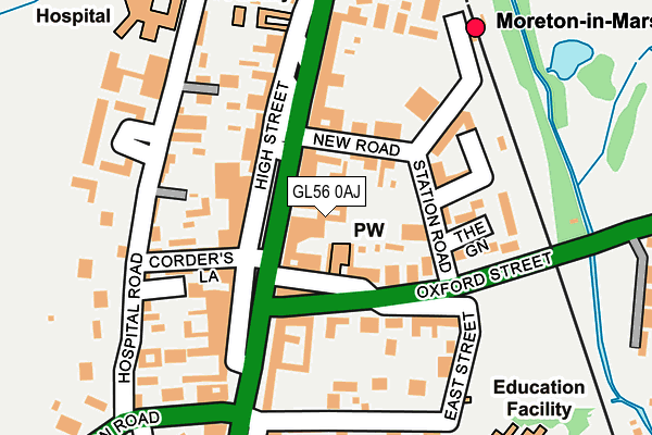 GL56 0AJ map - OS OpenMap – Local (Ordnance Survey)