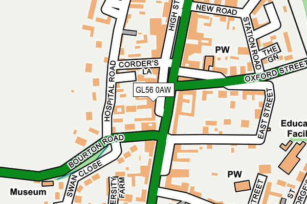 GL56 0AW map - OS OpenMap – Local (Ordnance Survey)