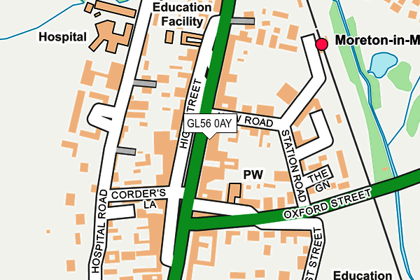 GL56 0AY map - OS OpenMap – Local (Ordnance Survey)