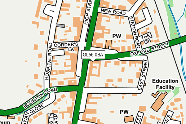 GL56 0BA map - OS OpenMap – Local (Ordnance Survey)