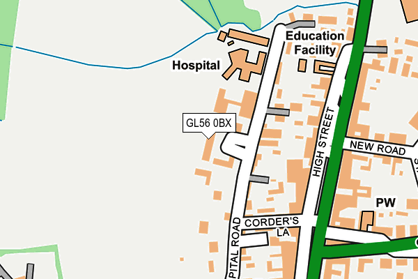 GL56 0BX map - OS OpenMap – Local (Ordnance Survey)