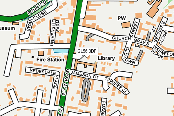 GL56 0DF map - OS OpenMap – Local (Ordnance Survey)