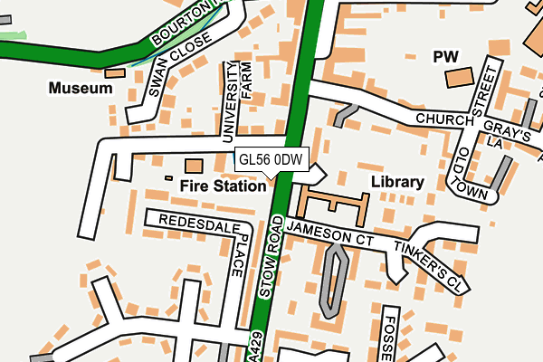 GL56 0DW map - OS OpenMap – Local (Ordnance Survey)