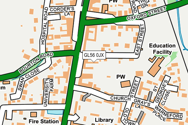 GL56 0JX map - OS OpenMap – Local (Ordnance Survey)