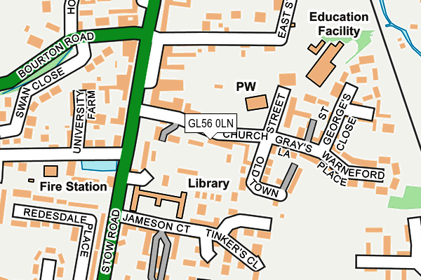 GL56 0LN map - OS OpenMap – Local (Ordnance Survey)