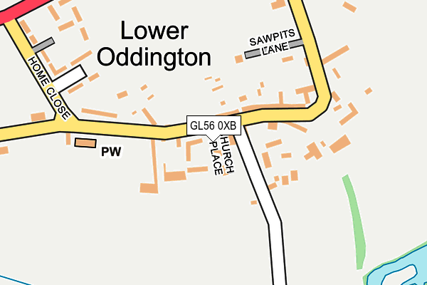 GL56 0XB map - OS OpenMap – Local (Ordnance Survey)