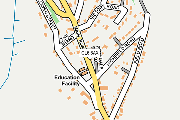 GL6 6AX map - OS OpenMap – Local (Ordnance Survey)