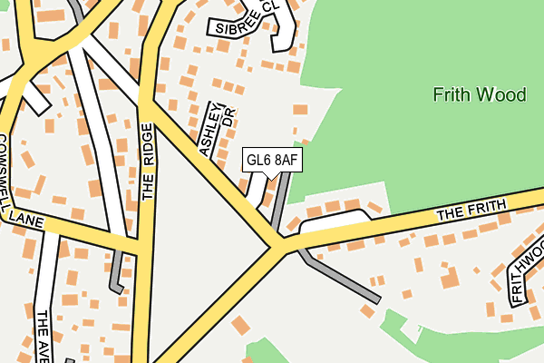 GL6 8AF map - OS OpenMap – Local (Ordnance Survey)
