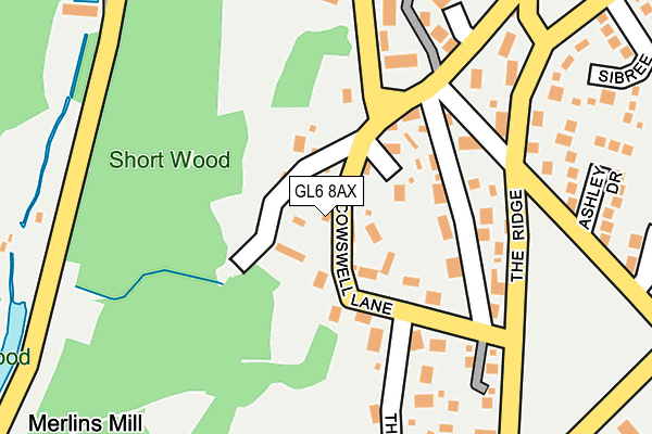 GL6 8AX map - OS OpenMap – Local (Ordnance Survey)