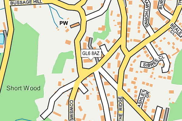 GL6 8AZ map - OS OpenMap – Local (Ordnance Survey)