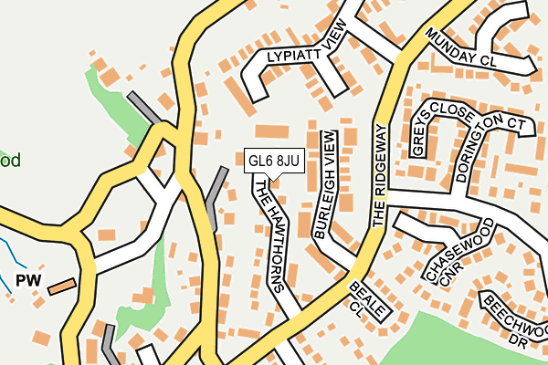 GL6 8JU map - OS OpenMap – Local (Ordnance Survey)