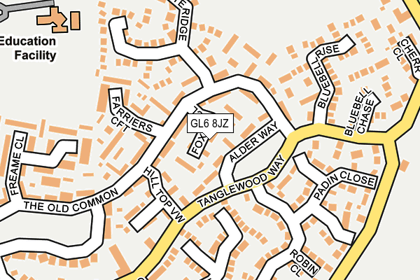 GL6 8JZ map - OS OpenMap – Local (Ordnance Survey)