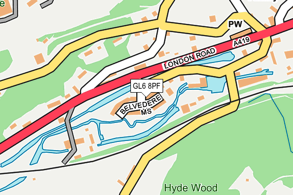 GL6 8PF map - OS OpenMap – Local (Ordnance Survey)