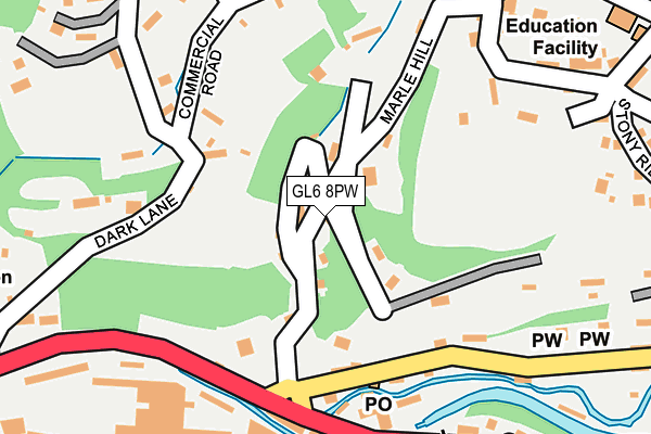 GL6 8PW map - OS OpenMap – Local (Ordnance Survey)