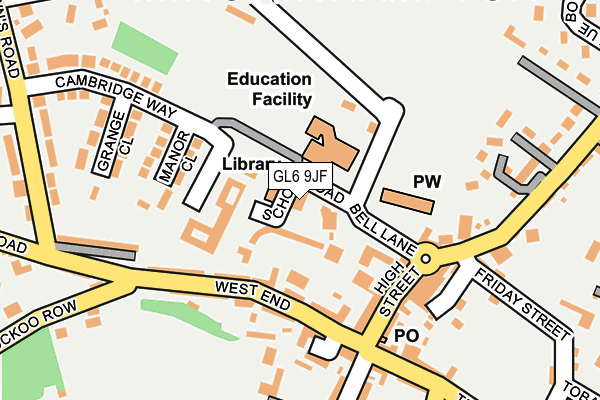GL6 9JF map - OS OpenMap – Local (Ordnance Survey)