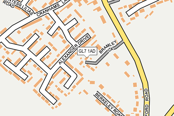 GL7 1AD map - OS OpenMap – Local (Ordnance Survey)