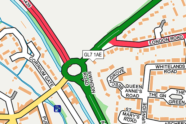 GL7 1AE map - OS OpenMap – Local (Ordnance Survey)