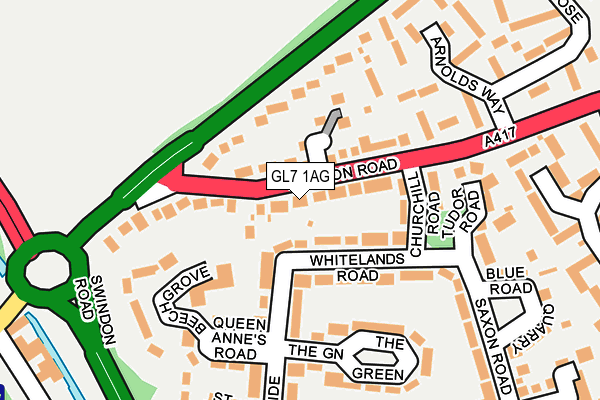 GL7 1AG map - OS OpenMap – Local (Ordnance Survey)