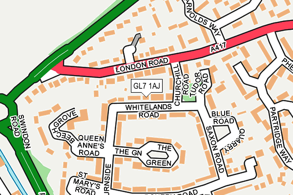 GL7 1AJ map - OS OpenMap – Local (Ordnance Survey)