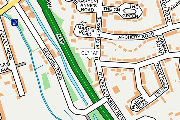 GL7 1AP map - OS OpenMap – Local (Ordnance Survey)