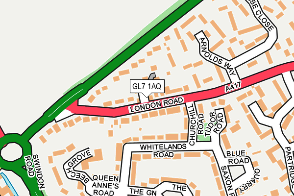 GL7 1AQ map - OS OpenMap – Local (Ordnance Survey)