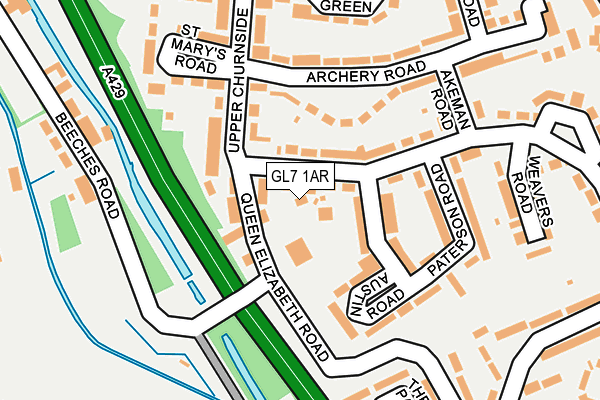 GL7 1AR map - OS OpenMap – Local (Ordnance Survey)