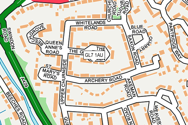 GL7 1AU map - OS OpenMap – Local (Ordnance Survey)