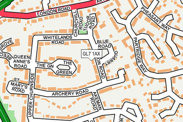 GL7 1AX map - OS OpenMap – Local (Ordnance Survey)