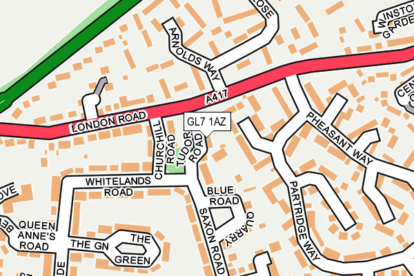 GL7 1AZ map - OS OpenMap – Local (Ordnance Survey)