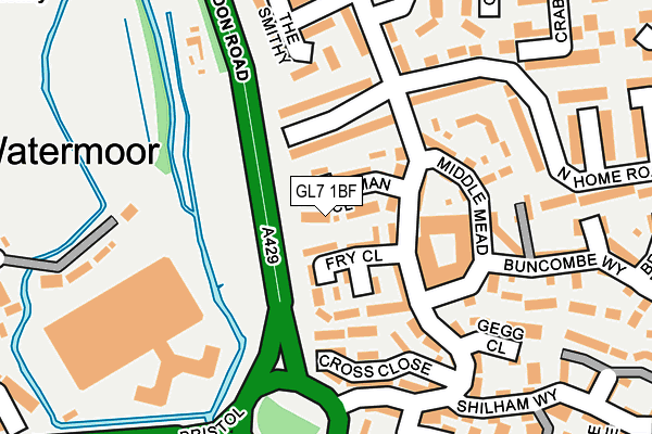 GL7 1BF map - OS OpenMap – Local (Ordnance Survey)