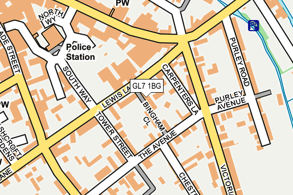 GL7 1BG map - OS OpenMap – Local (Ordnance Survey)