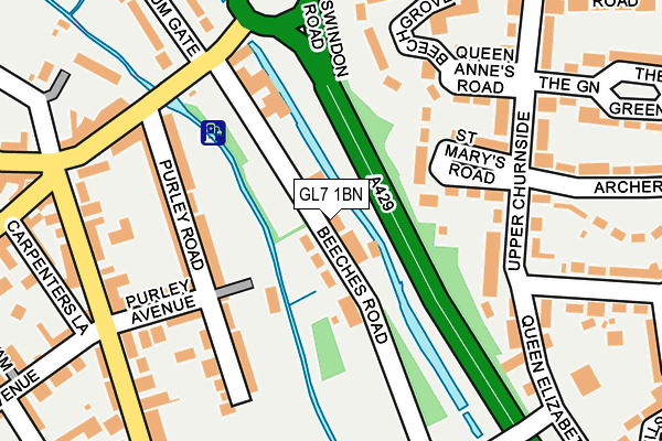GL7 1BN map - OS OpenMap – Local (Ordnance Survey)