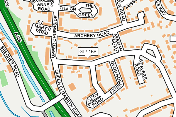 GL7 1BP map - OS OpenMap – Local (Ordnance Survey)