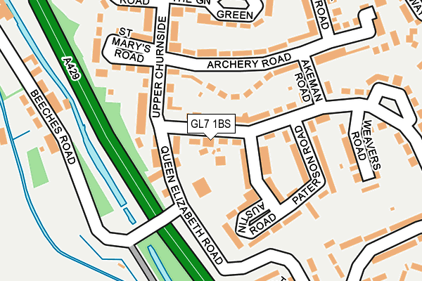 GL7 1BS map - OS OpenMap – Local (Ordnance Survey)