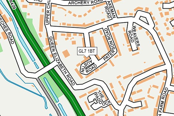 GL7 1BT map - OS OpenMap – Local (Ordnance Survey)