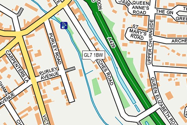 GL7 1BW map - OS OpenMap – Local (Ordnance Survey)