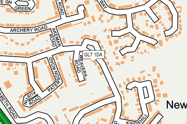 GL7 1DA map - OS OpenMap – Local (Ordnance Survey)