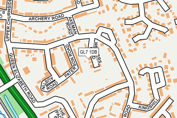 GL7 1DB map - OS OpenMap – Local (Ordnance Survey)