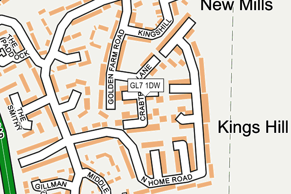 GL7 1DW map - OS OpenMap – Local (Ordnance Survey)