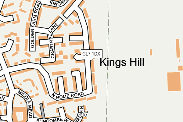 GL7 1DX map - OS OpenMap – Local (Ordnance Survey)