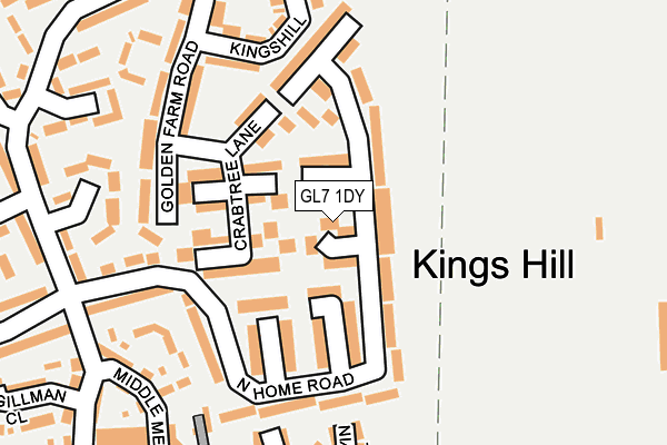 GL7 1DY map - OS OpenMap – Local (Ordnance Survey)